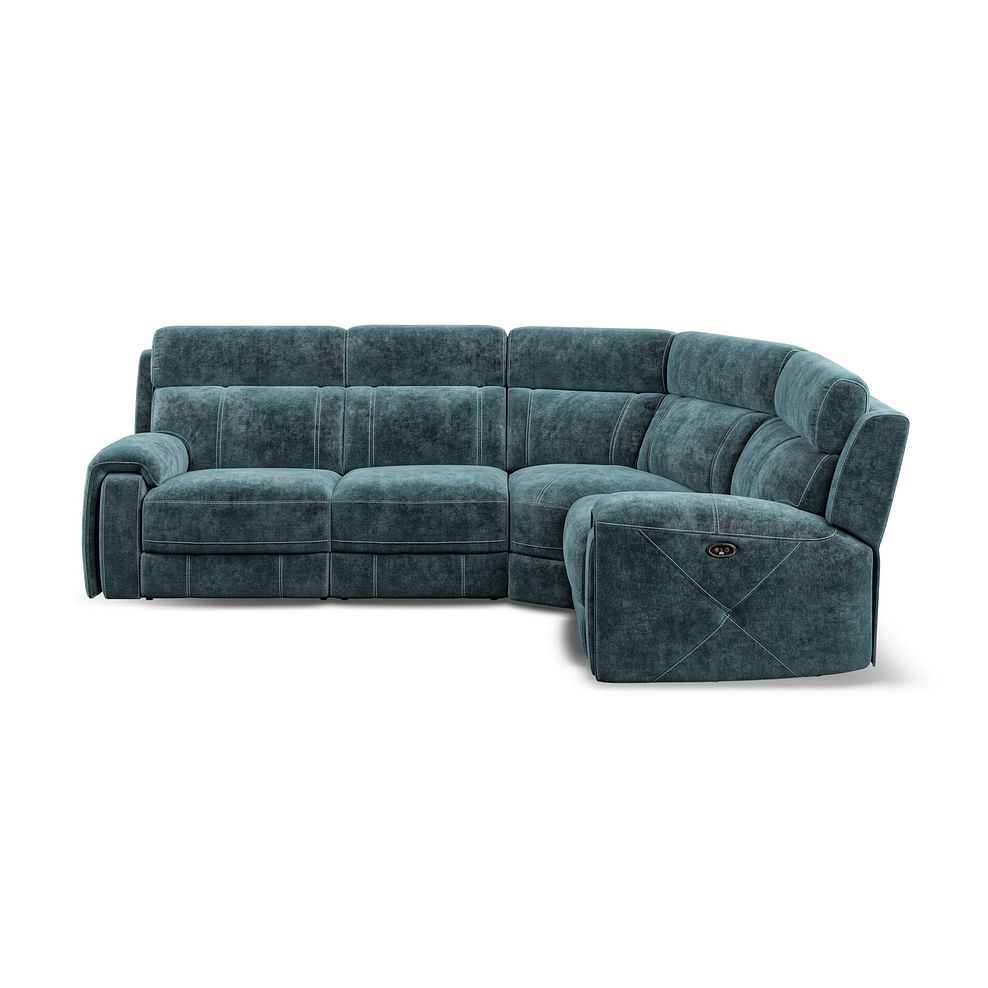 Leo Left Hand Corner Recliner Sofa in Descent Blue Fabric 6