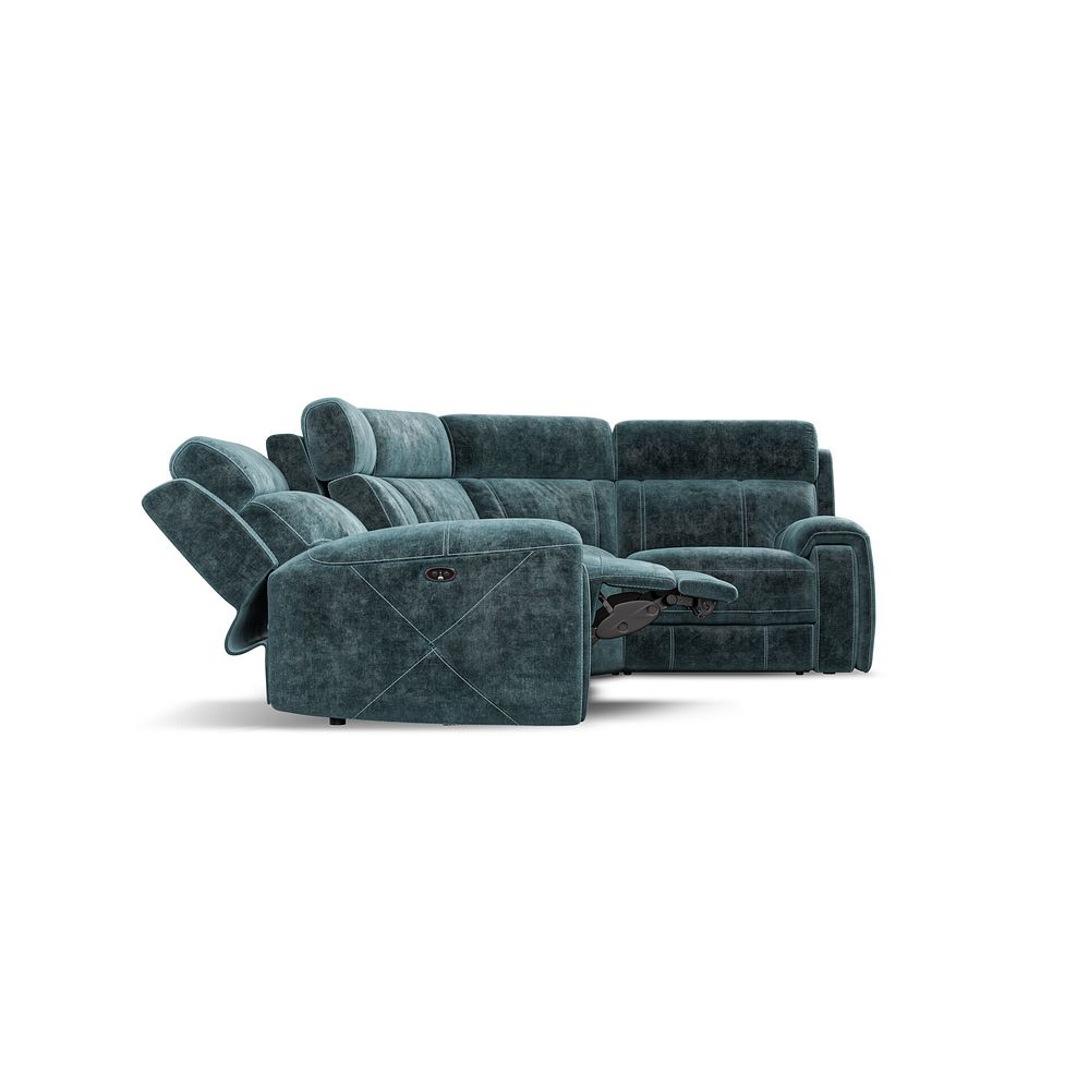 Leo Left Hand Corner Recliner Sofa in Descent Blue Fabric 8