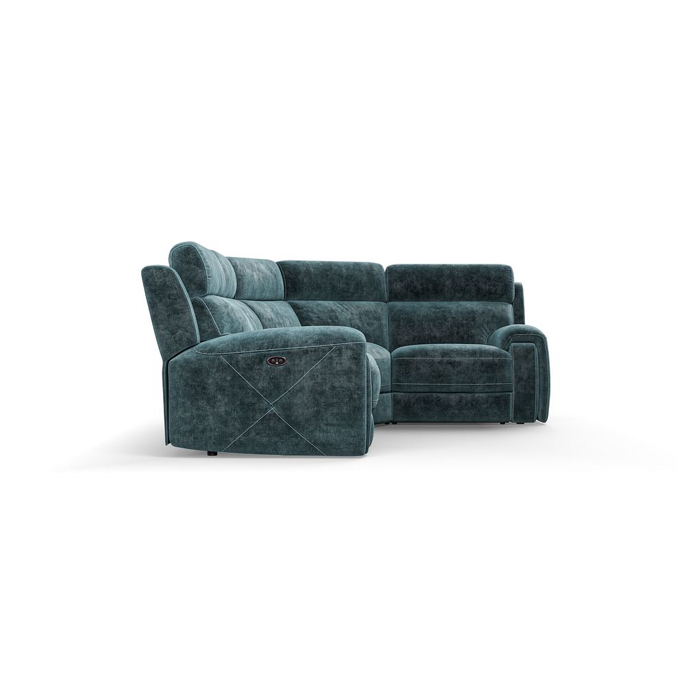 Leo Left Hand Corner Recliner Sofa in Descent Blue Fabric 7