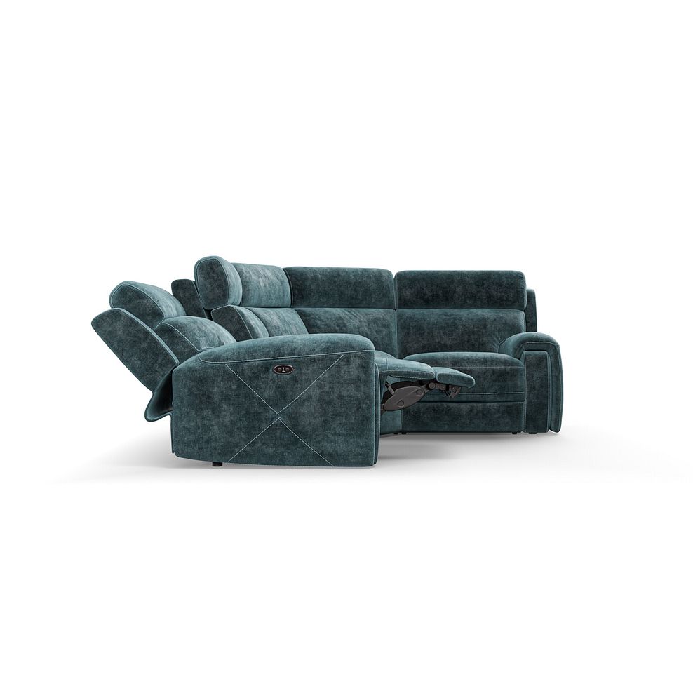 Leo Left Hand Corner Recliner Sofa in Descent Blue Fabric 8