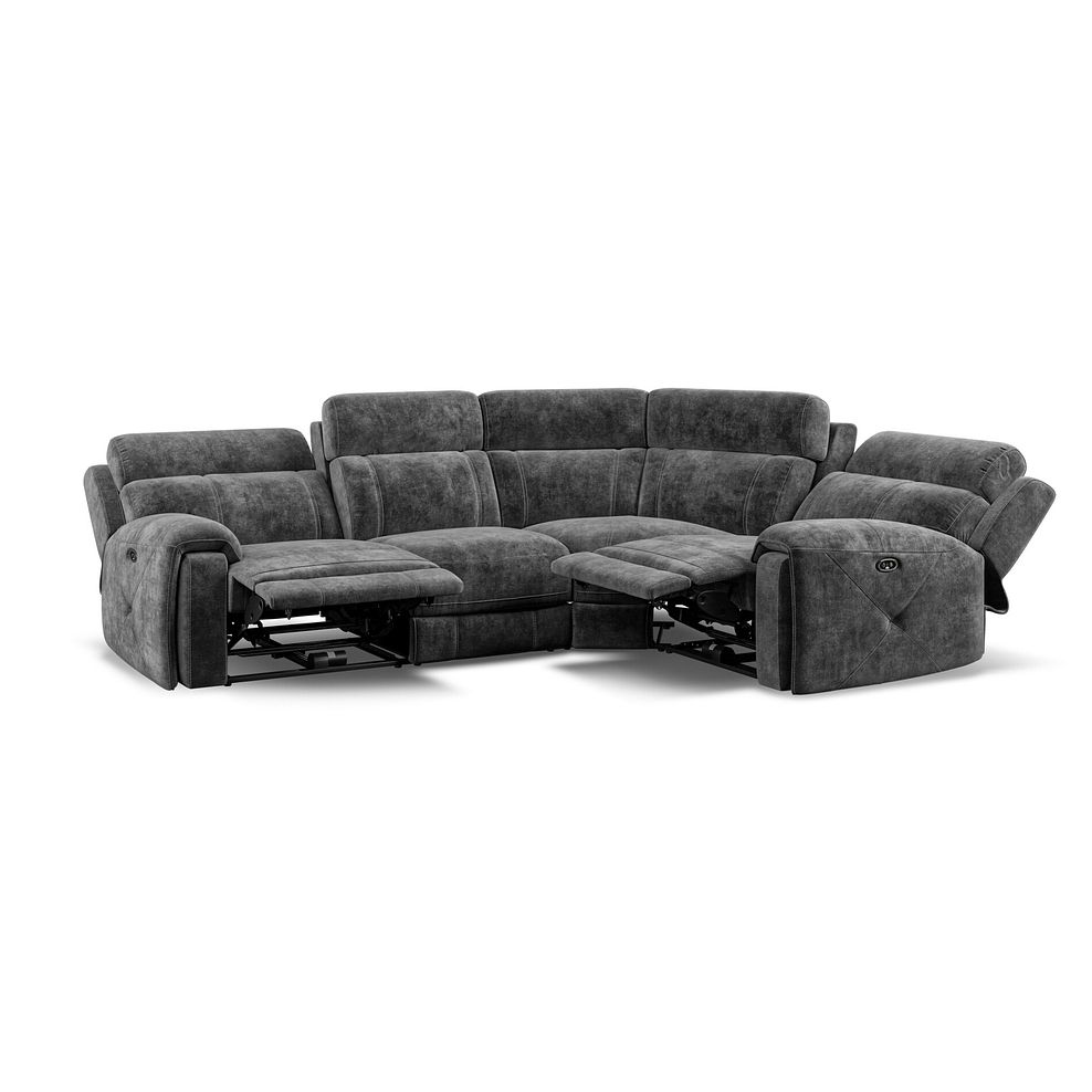 Leo Left Hand Corner Recliner Sofa in Descent Charcoal Fabric 2