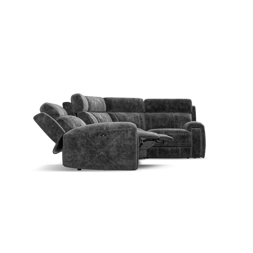 Leo Left Hand Corner Recliner Sofa in Descent Charcoal Fabric 8