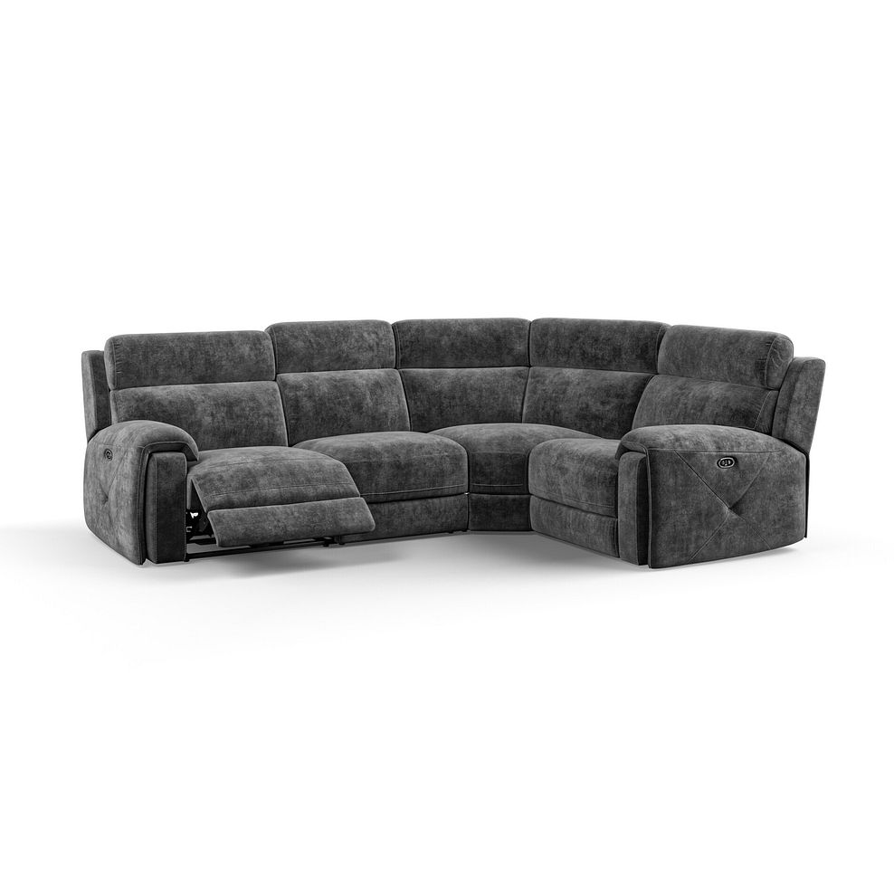 Leo Left Hand Corner Recliner Sofa in Descent Charcoal Fabric 2