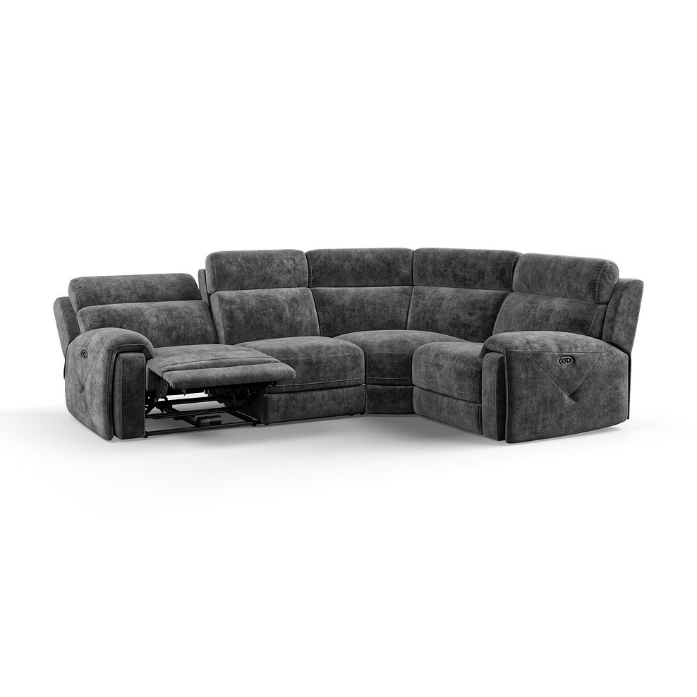 Leo Left Hand Corner Recliner Sofa in Descent Charcoal Fabric 3