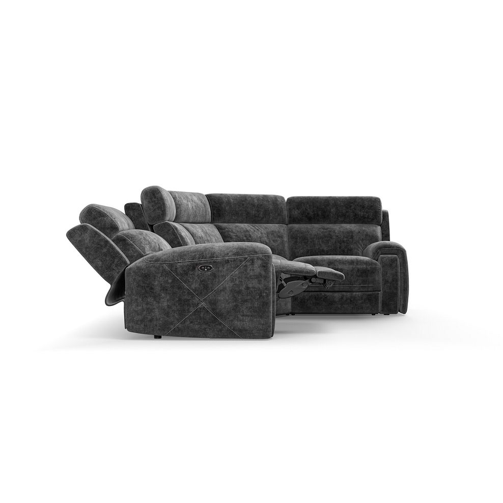 Leo Left Hand Corner Recliner Sofa in Descent Charcoal Fabric 8