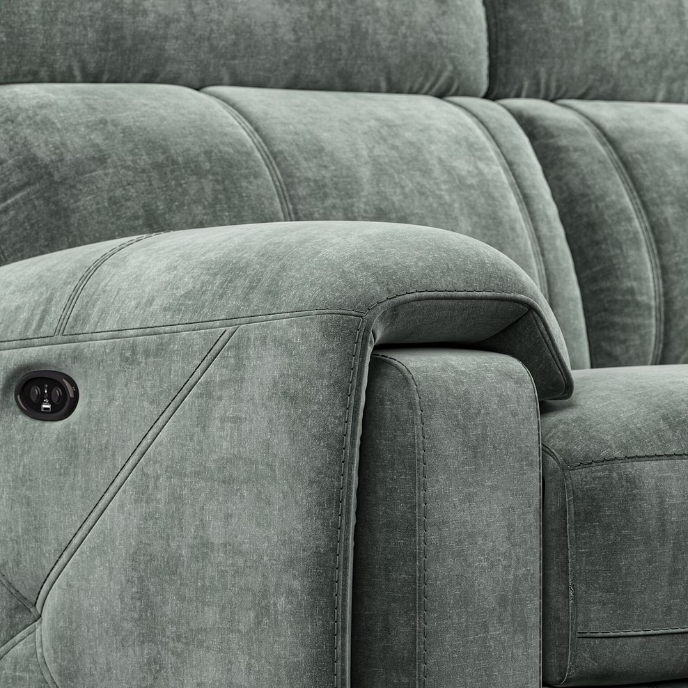 Leo Left Hand Corner Recliner Sofa in Descent Pewter Fabric 10