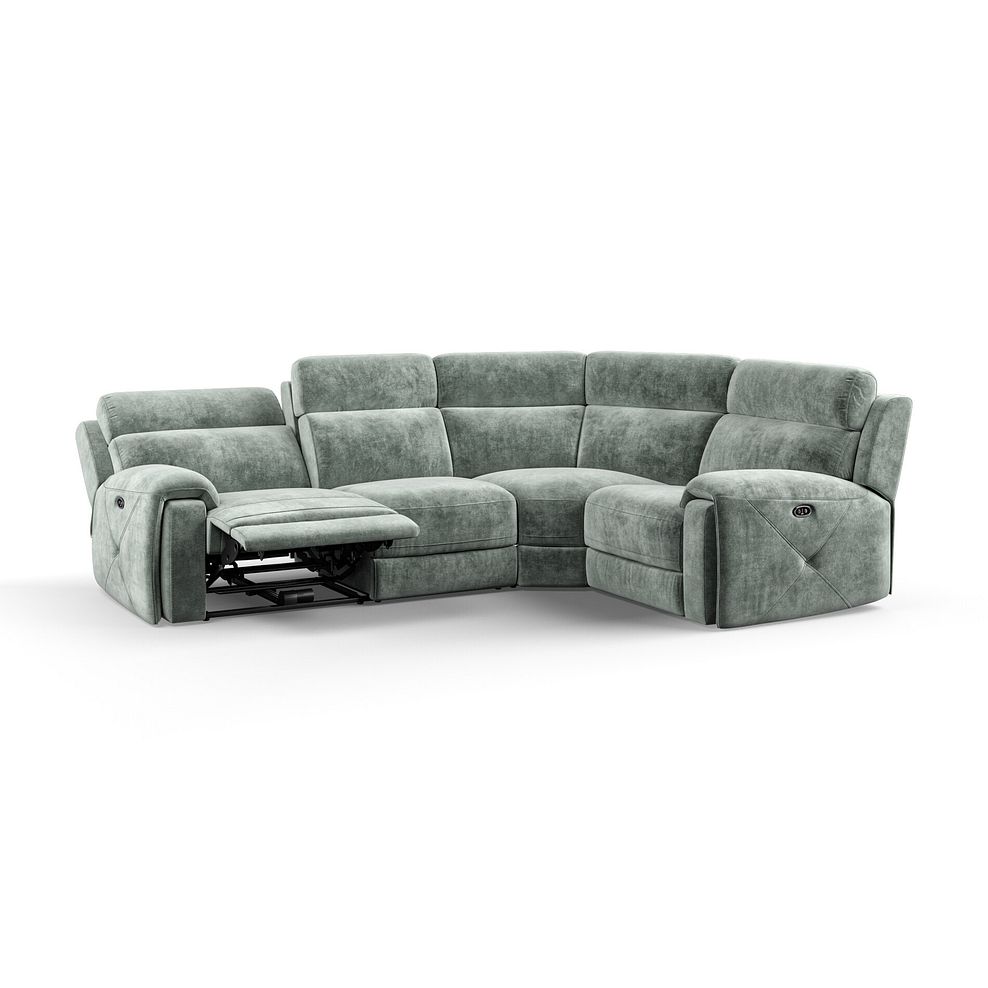 Leo Left Hand Corner Recliner Sofa in Descent Pewter Fabric 3