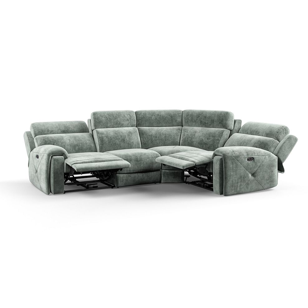 Leo Left Hand Corner Recliner Sofa in Descent Pewter Fabric 4