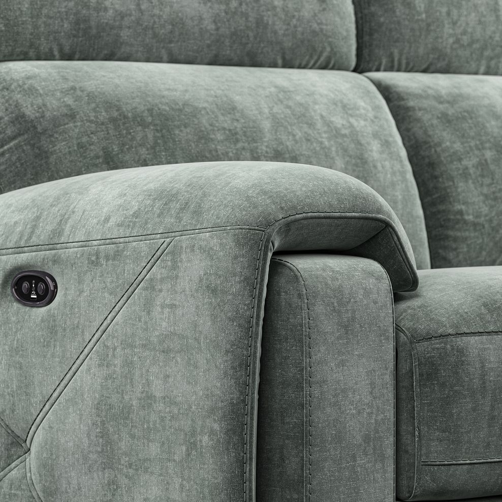 Leo Left Hand Corner Recliner Sofa in Descent Pewter Fabric 10