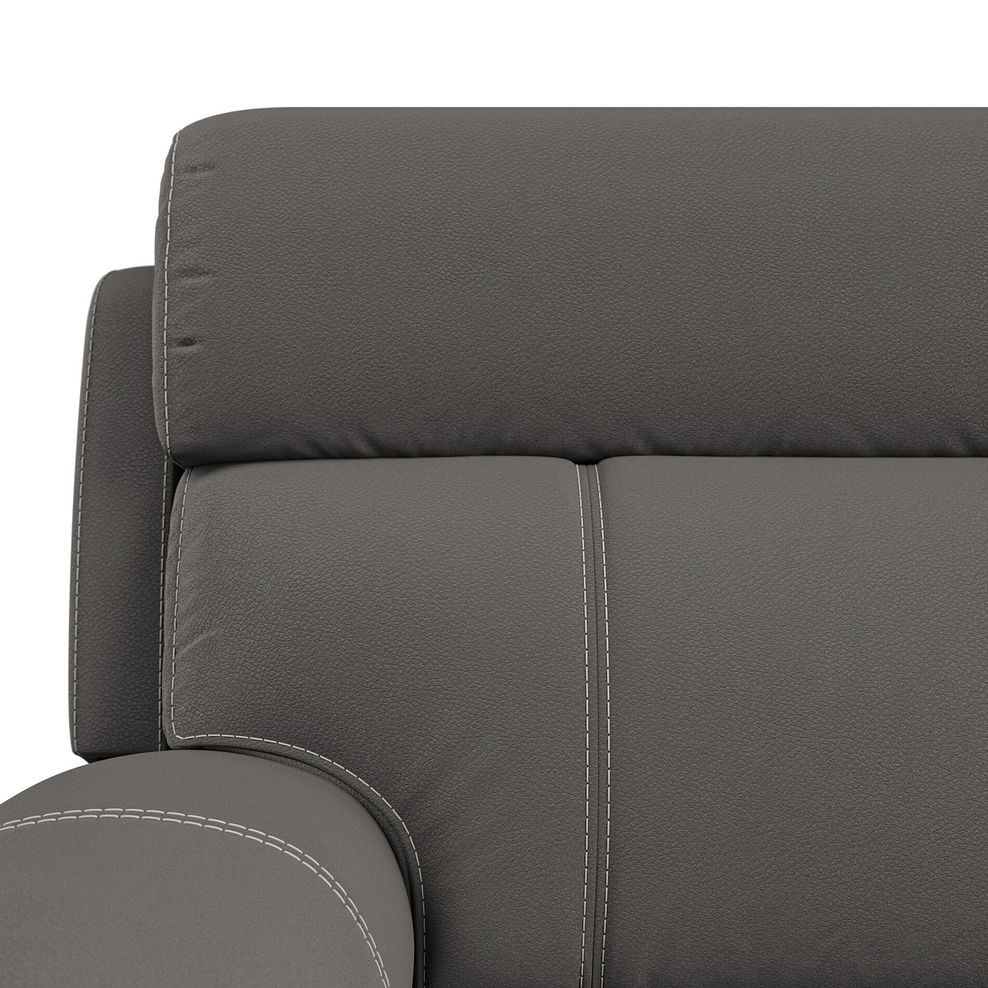 Leo Left Hand Corner Recliner Sofa in Elephant Grey Leather 12