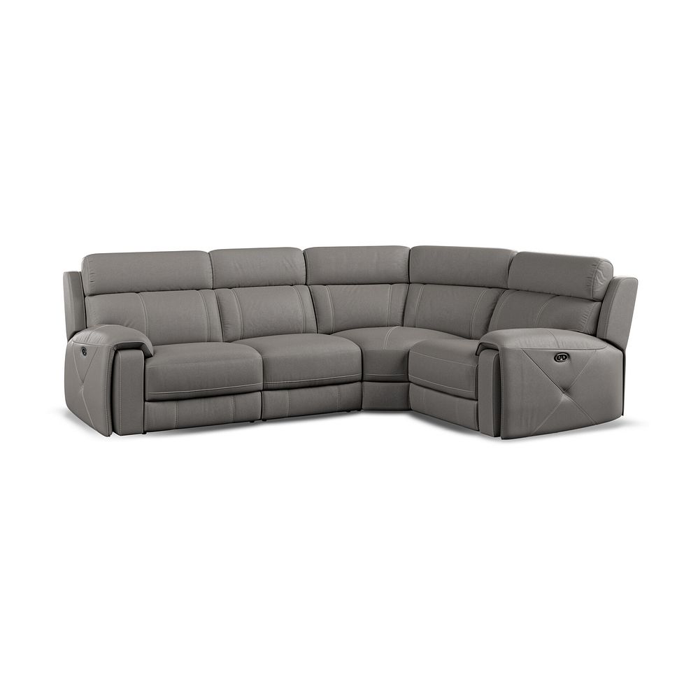 Leo Left Hand Corner Recliner Sofa in Elephant Grey Leather