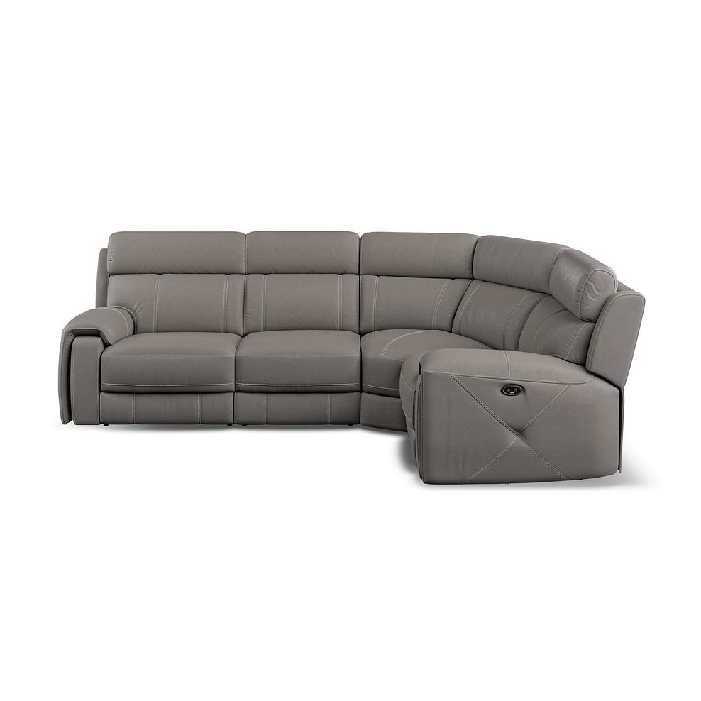 Leo Left Hand Corner Recliner Sofa in Elephant Grey Leather 6