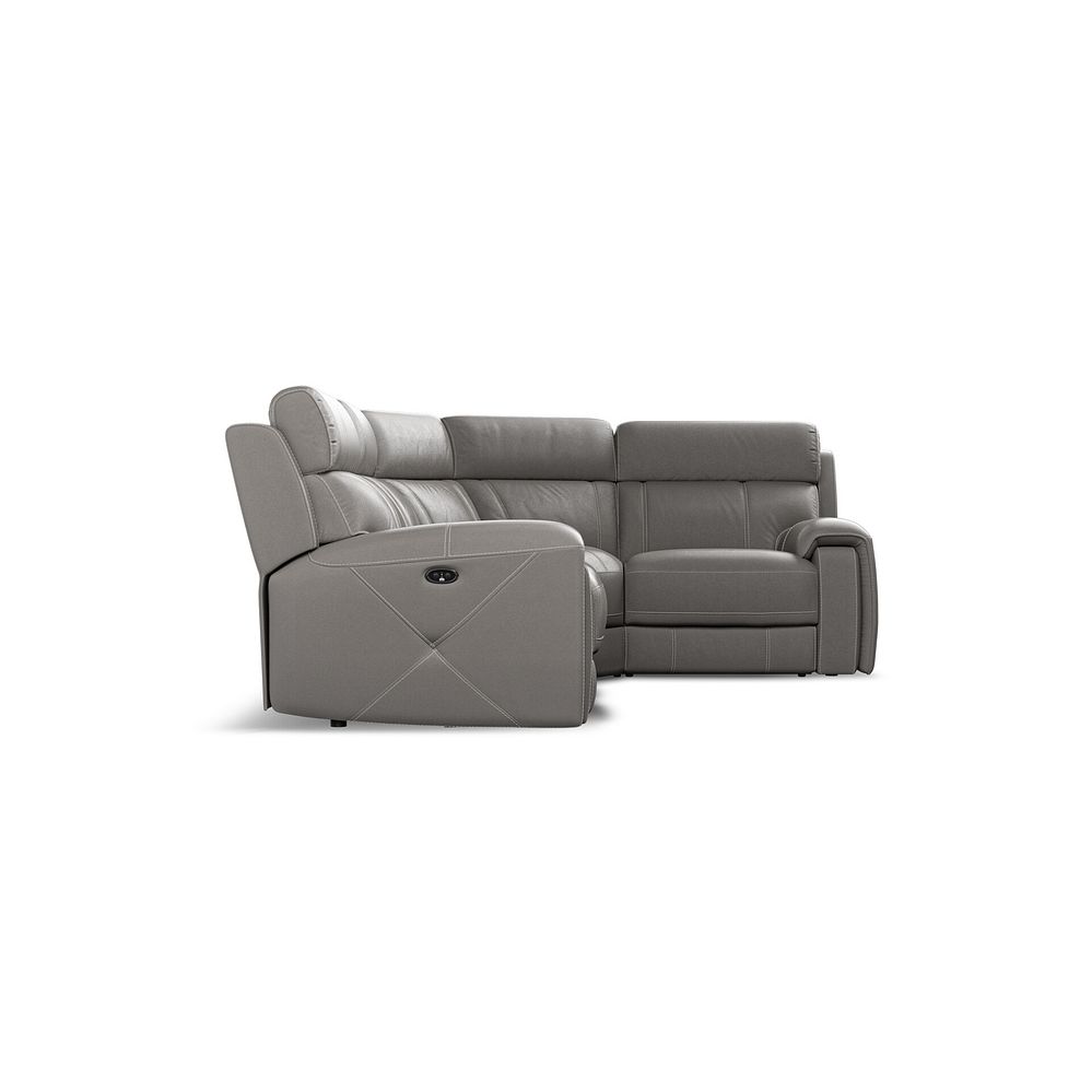 Leo Left Hand Corner Recliner Sofa in Elephant Grey Leather 7