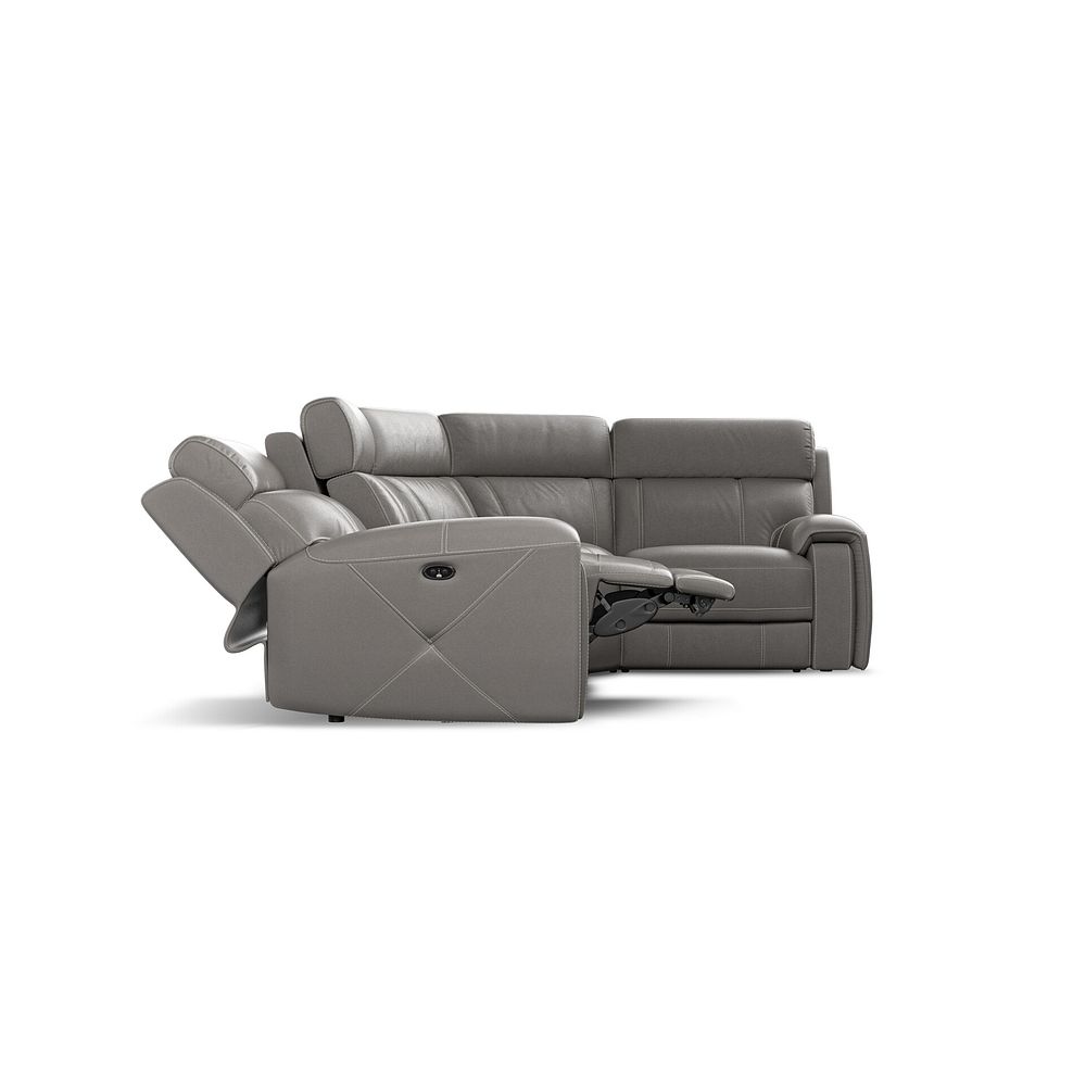 Leo Left Hand Corner Recliner Sofa in Elephant Grey Leather 8
