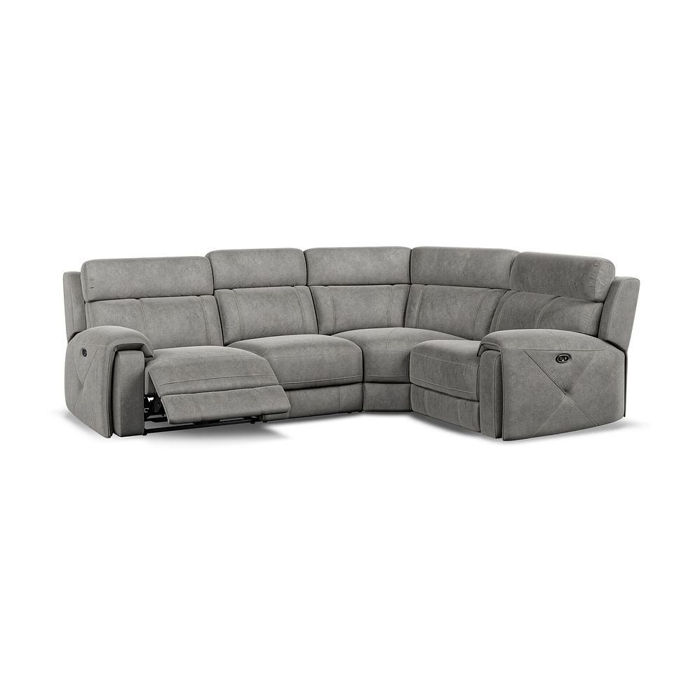 Leo Left Hand Corner Recliner Sofa in Maldives Dark Grey Fabric 2