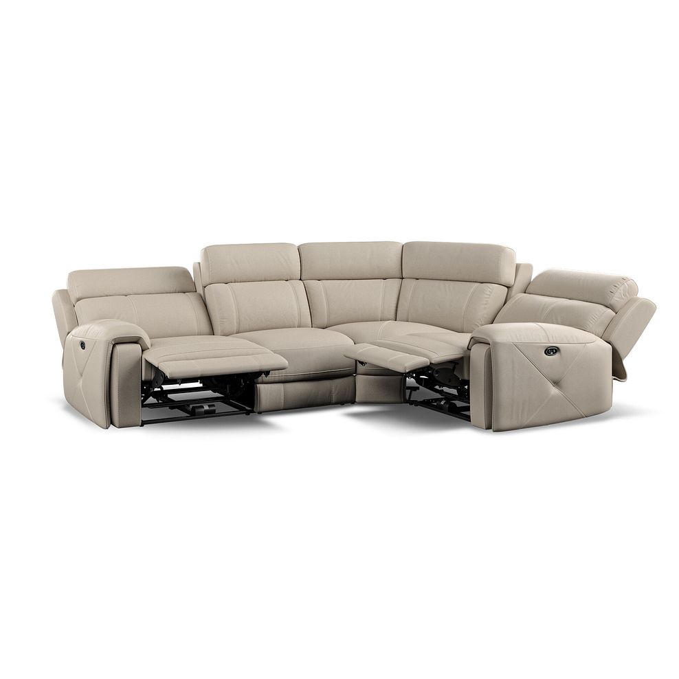 Leo Left Hand Corner Recliner Sofa in Pebble Leather 4