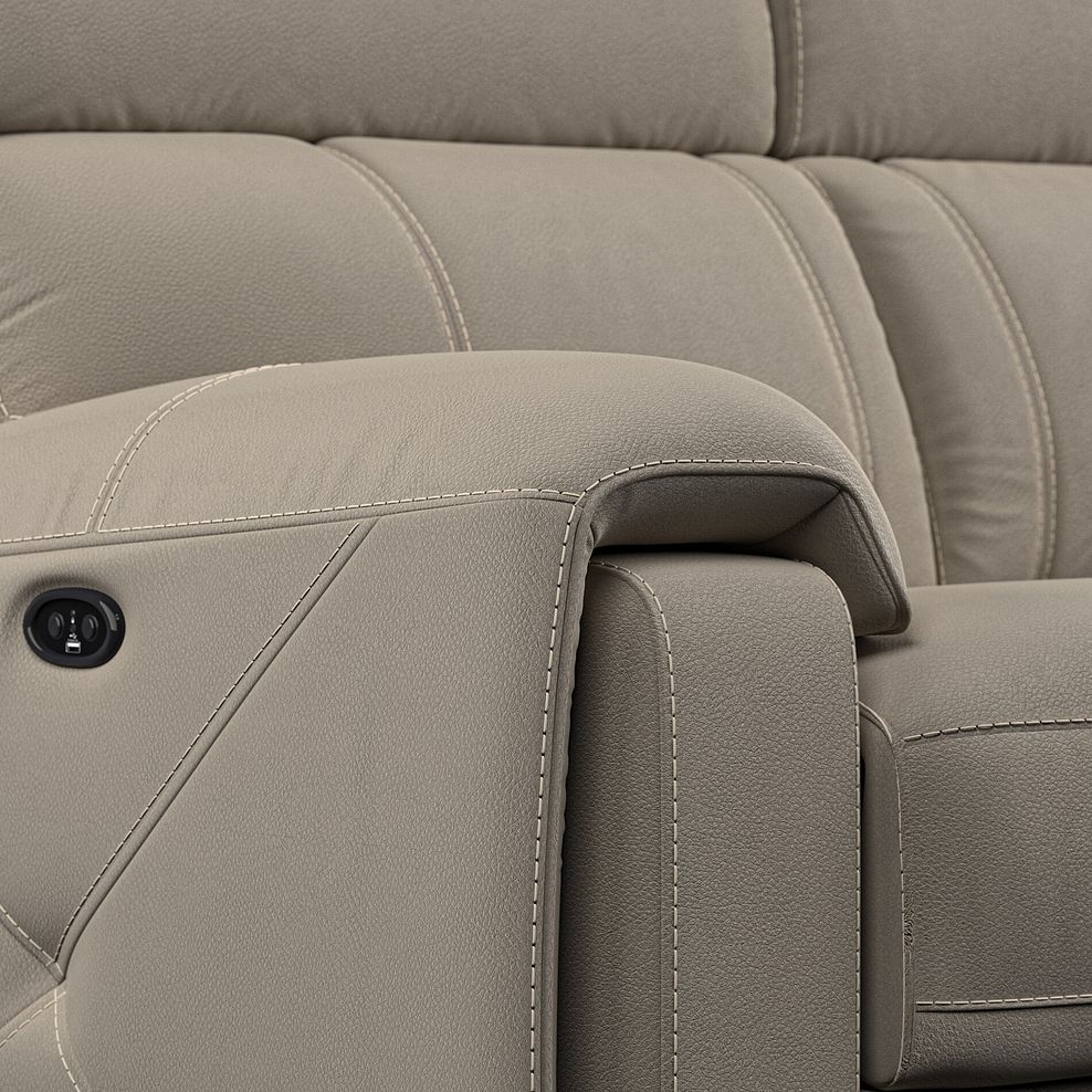Leo Left Hand Corner Recliner Sofa in Pebble Leather 10