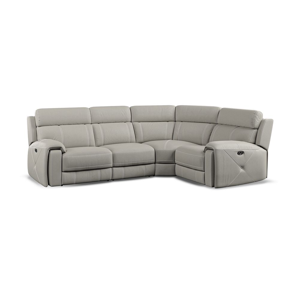 Leo Left Hand Corner Recliner Sofa in Taupe Leather 1