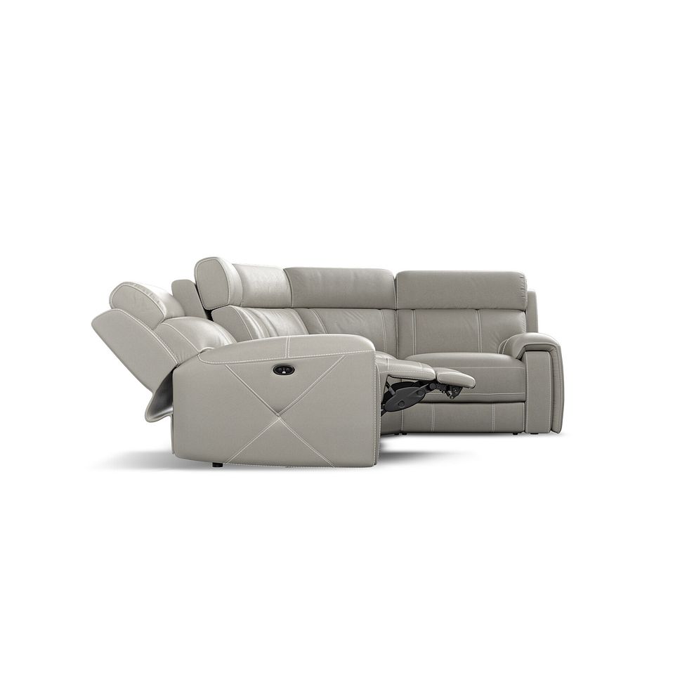 Leo Left Hand Corner Recliner Sofa in Taupe Leather 8