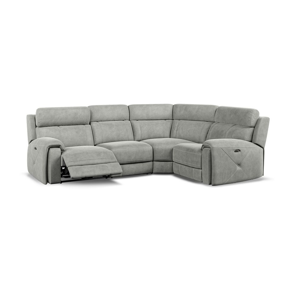 Leo Left Hand Corner Recliner Sofa with Adjustable Headrests in Billy Joe Dove Grey Fabric 2