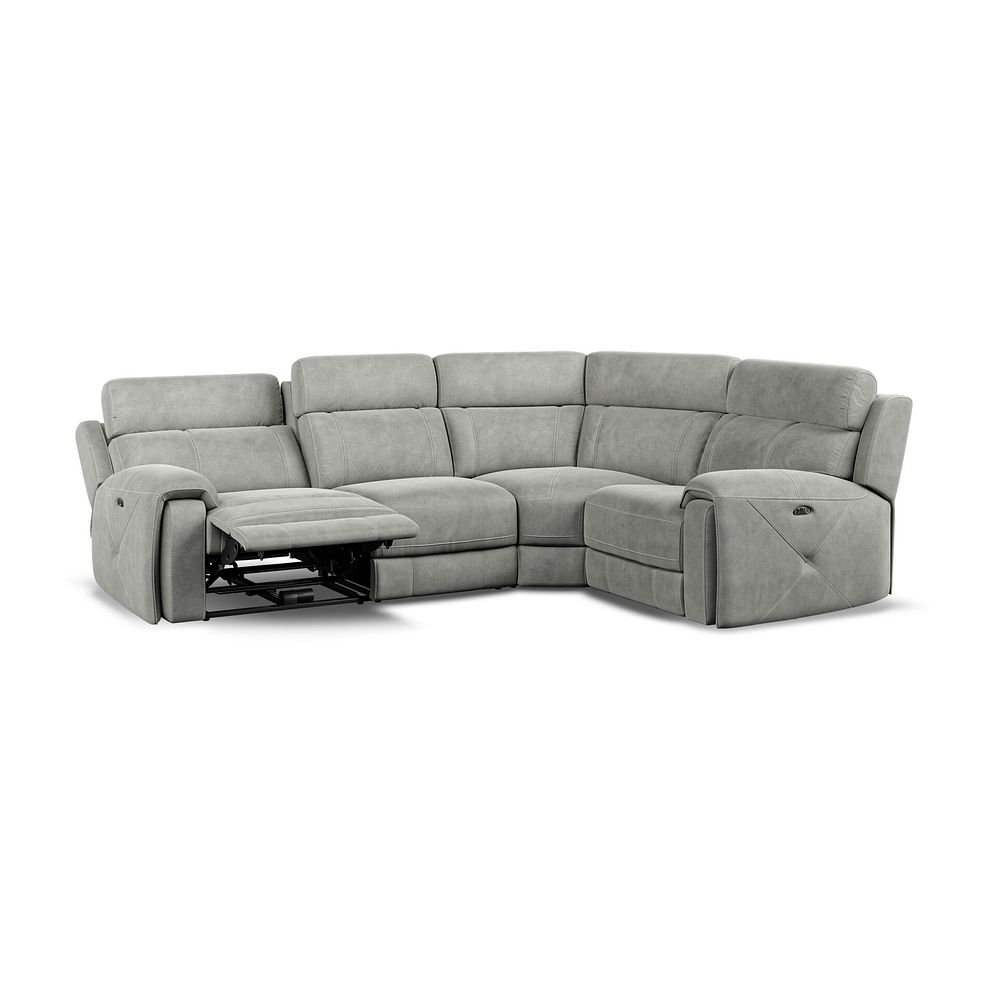 Leo Left Hand Corner Recliner Sofa with Adjustable Headrests in Billy Joe Dove Grey Fabric 3