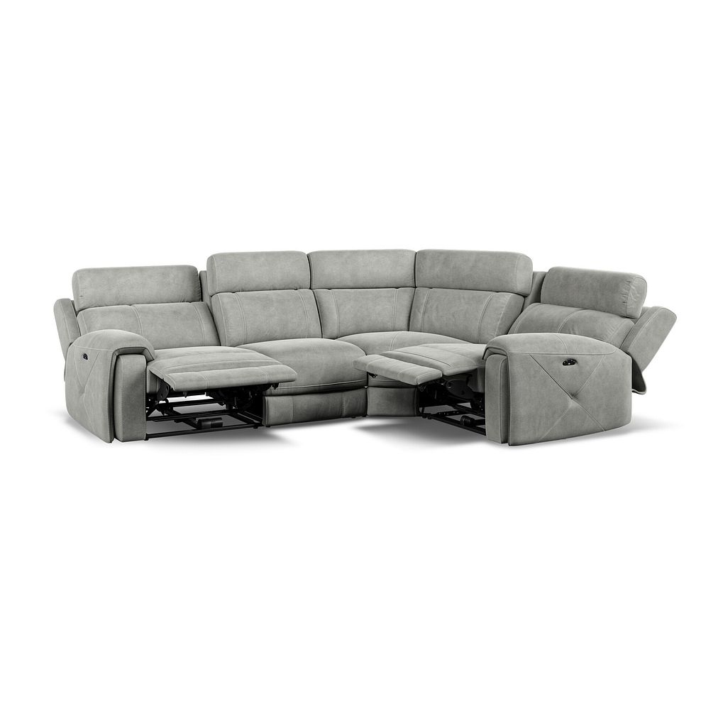 Leo Left Hand Corner Recliner Sofa with Adjustable Headrests in Billy Joe Dove Grey Fabric Thumbnail 2