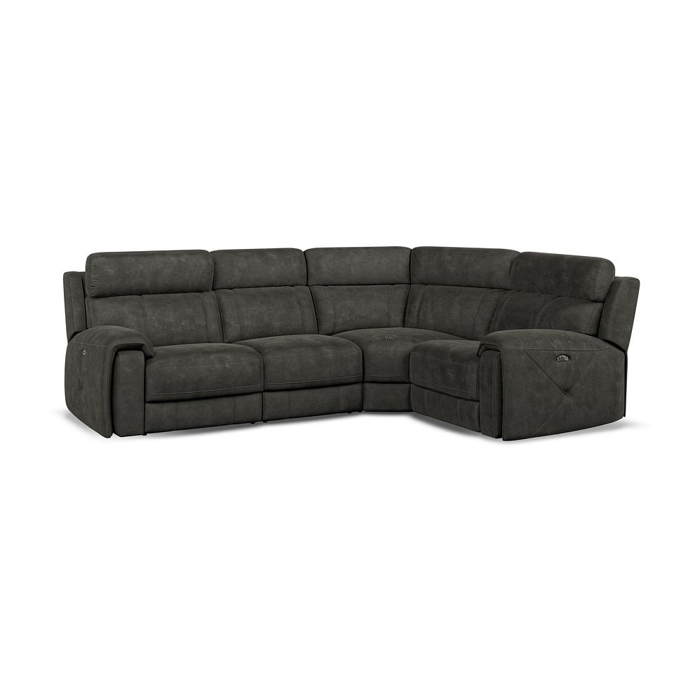 Leo Left Hand Corner Recliner Sofa with Adjustable Headrests in Billy Joe Grey Fabric Thumbnail 1