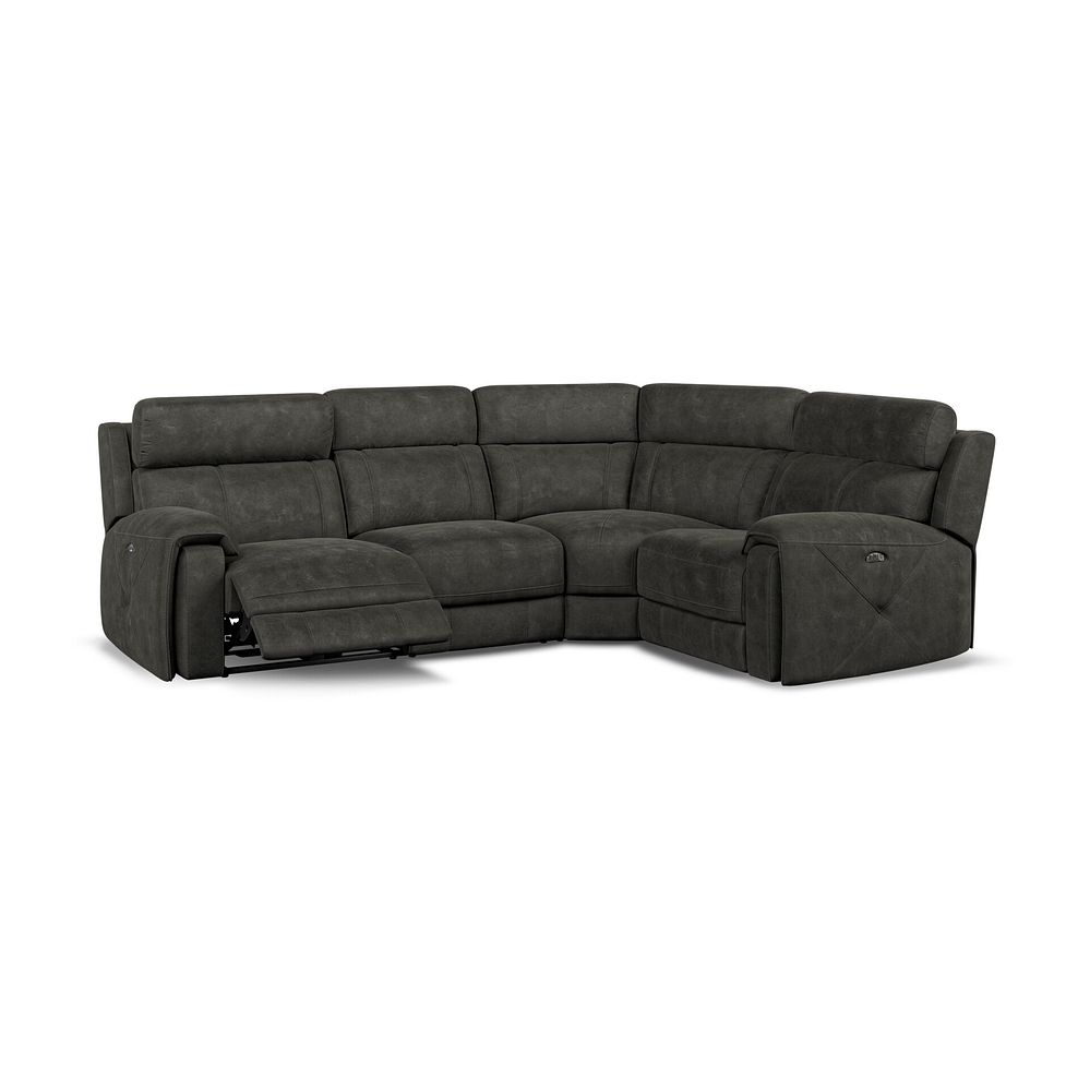 Leo Left Hand Corner Recliner Sofa with Adjustable Headrests in Billy Joe Grey Fabric Thumbnail 3