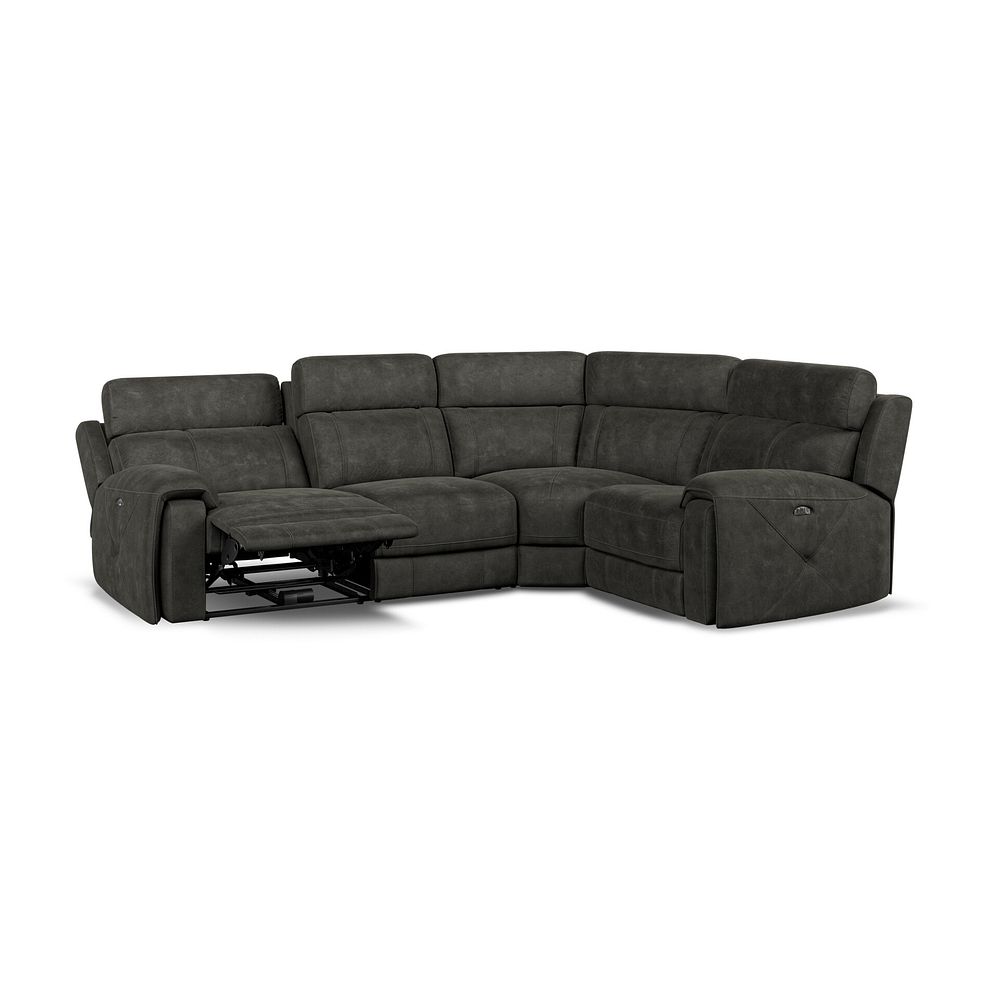 Leo Left Hand Corner Recliner Sofa with Adjustable Headrests in Billy Joe Grey Fabric Thumbnail 4