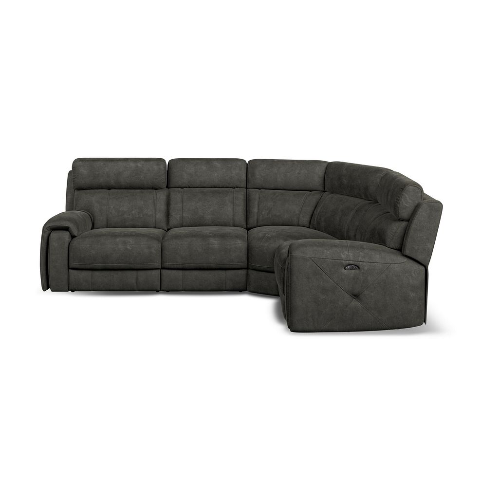 Leo Left Hand Corner Recliner Sofa with Adjustable Headrests in Billy Joe Grey Fabric 6