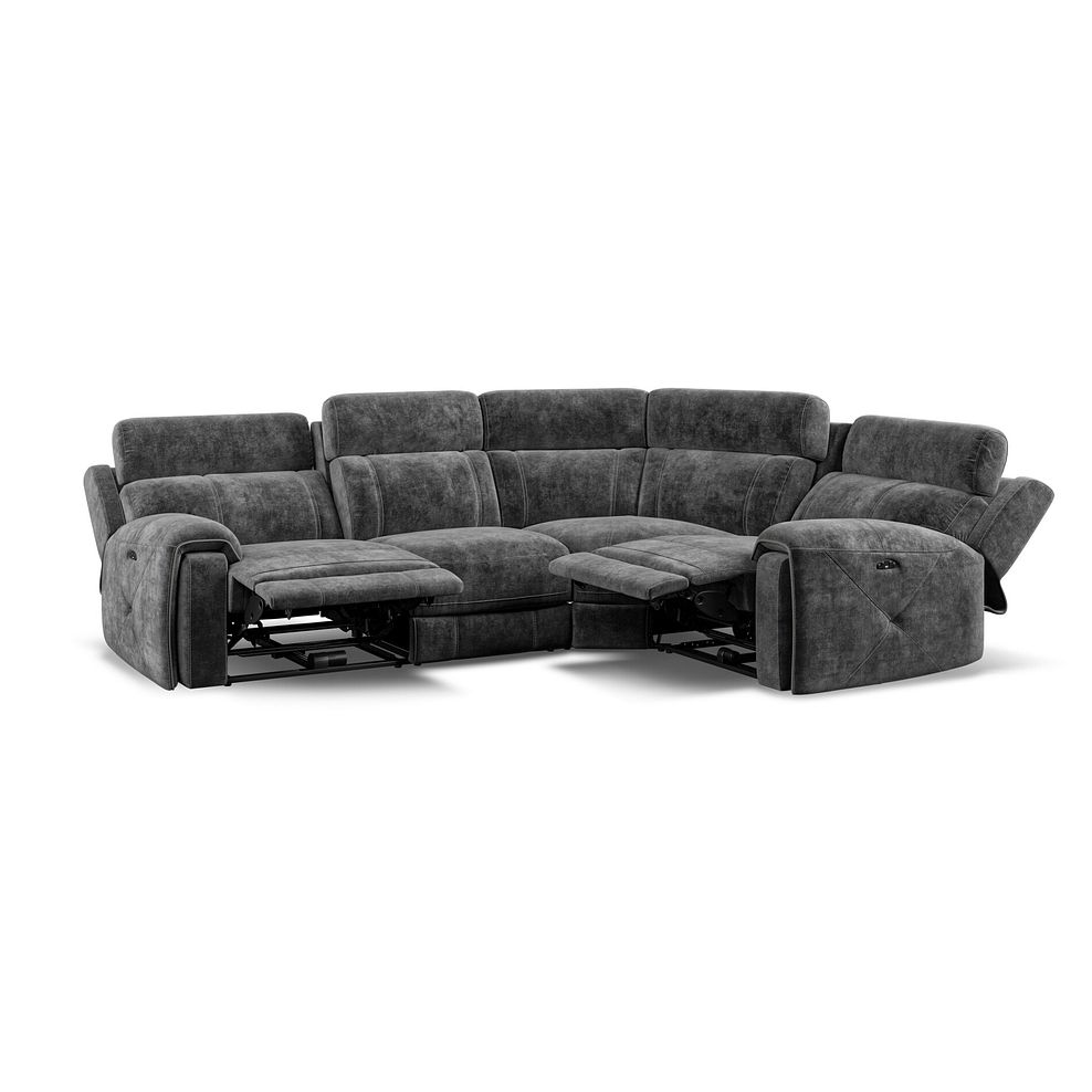 Leo Left Hand Corner Recliner Sofa with Adjustable Headrests in Descent Charcoal Fabric 4
