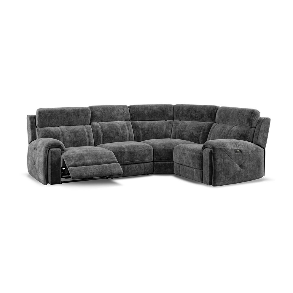 Leo Left Hand Corner Recliner Sofa with Adjustable Headrests in Descent Charcoal Fabric 2