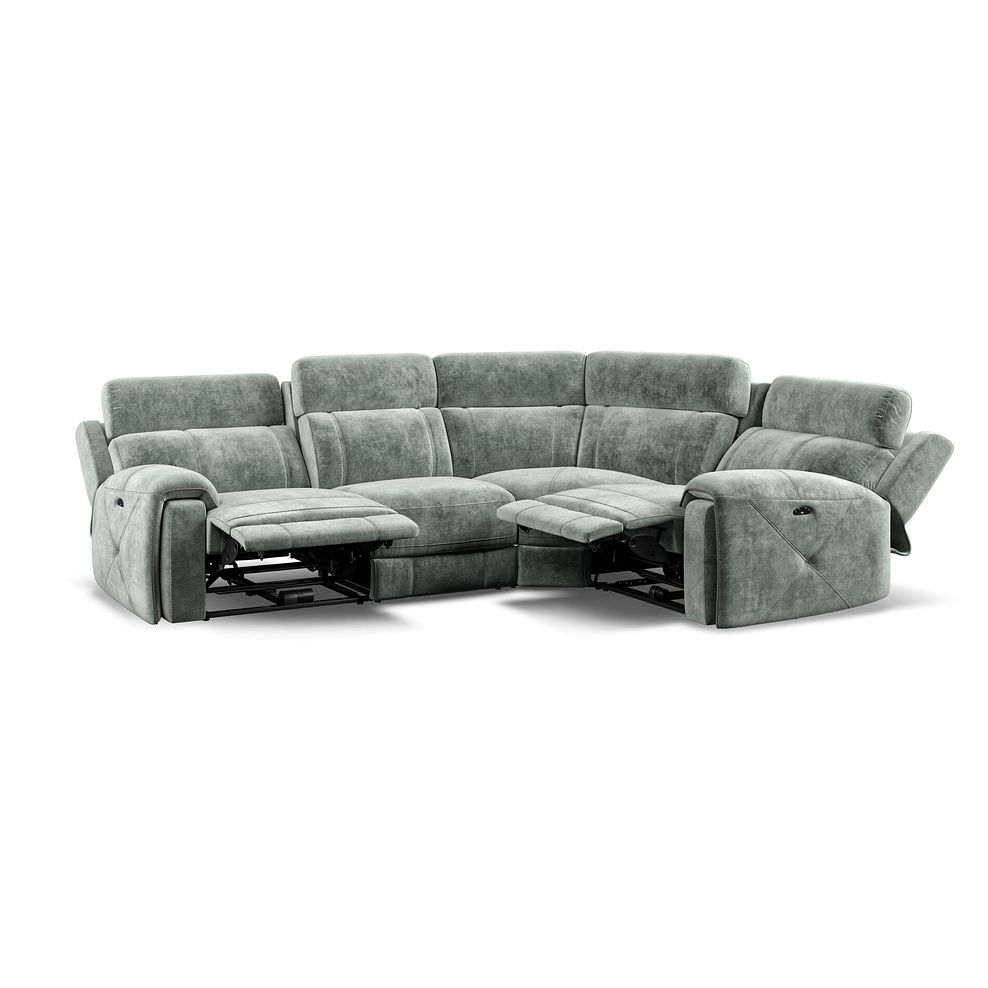 Leo Left Hand Corner Recliner Sofa with Adjustable Headrests in Descent Pewter Fabric 4