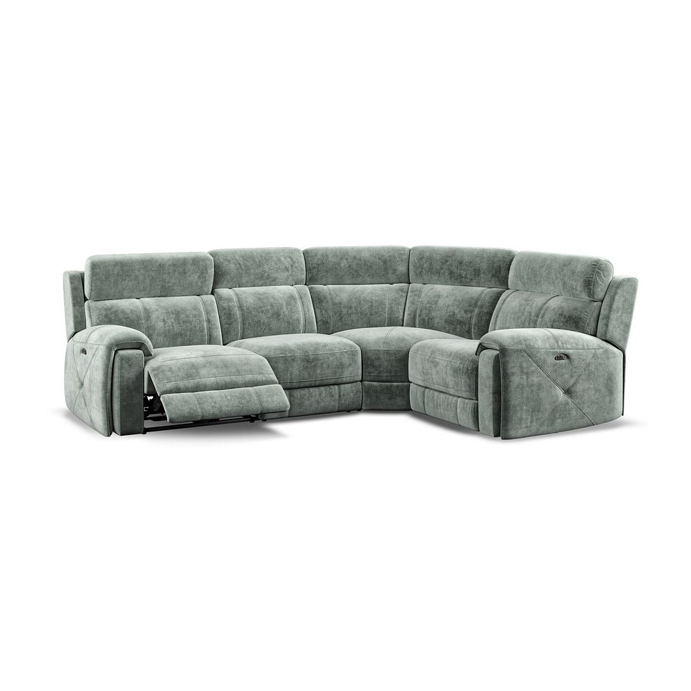 Leo Left Hand Corner Recliner Sofa with Adjustable Headrests in Descent Pewter Fabric Thumbnail 2