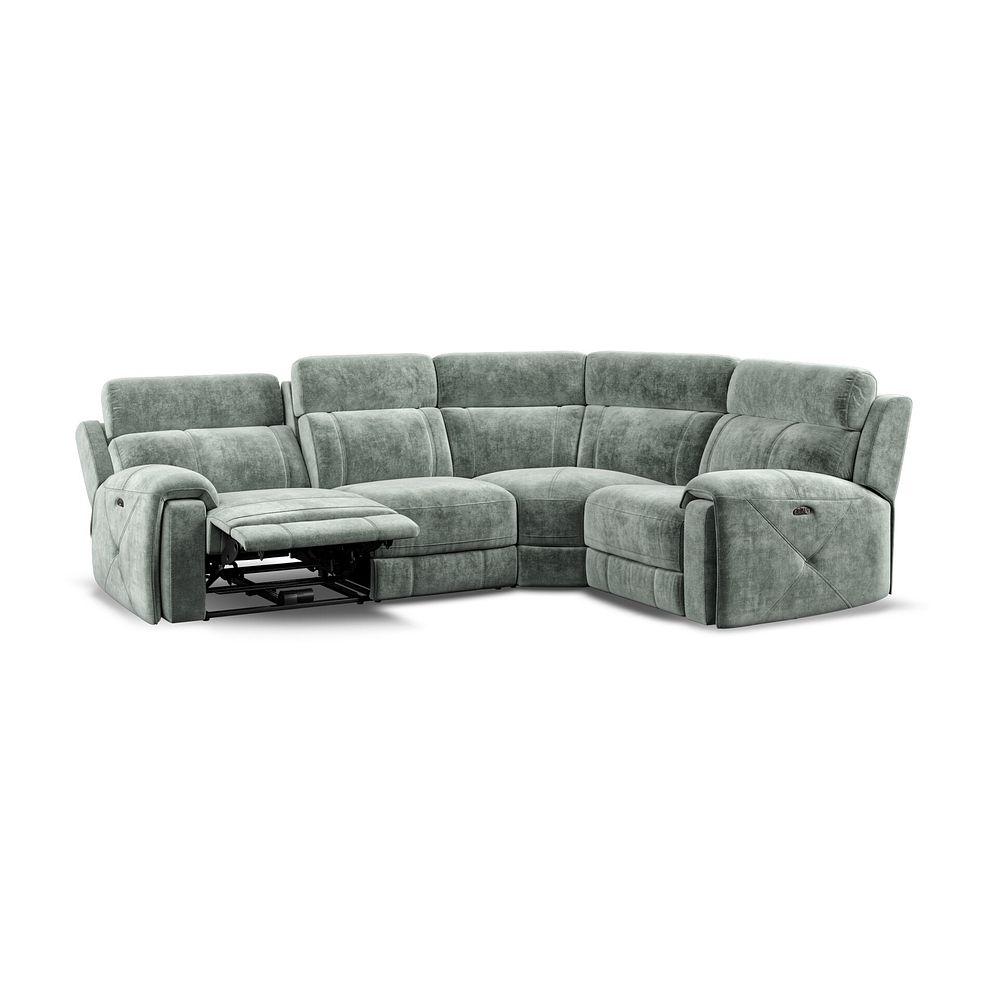 Leo Left Hand Corner Recliner Sofa with Adjustable Headrests in Descent Pewter Fabric Thumbnail 3
