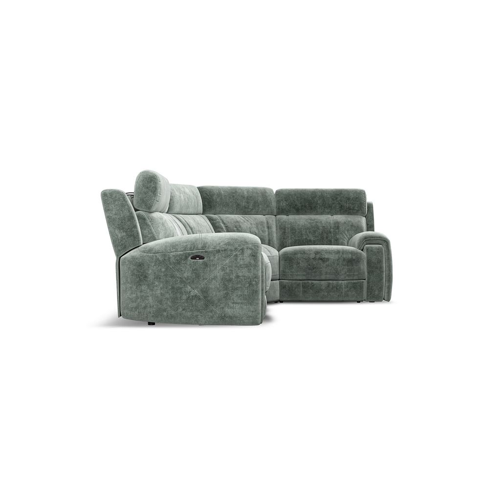 Leo Left Hand Corner Recliner Sofa with Adjustable Headrests in Descent Pewter Fabric 7