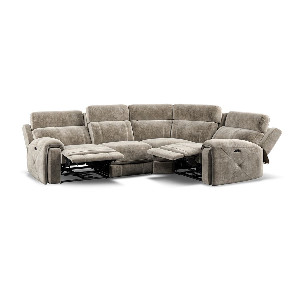 Leo Left Hand Corner Recliner Sofa with Adjustable Headrests in Descent Taupe Fabric 4
