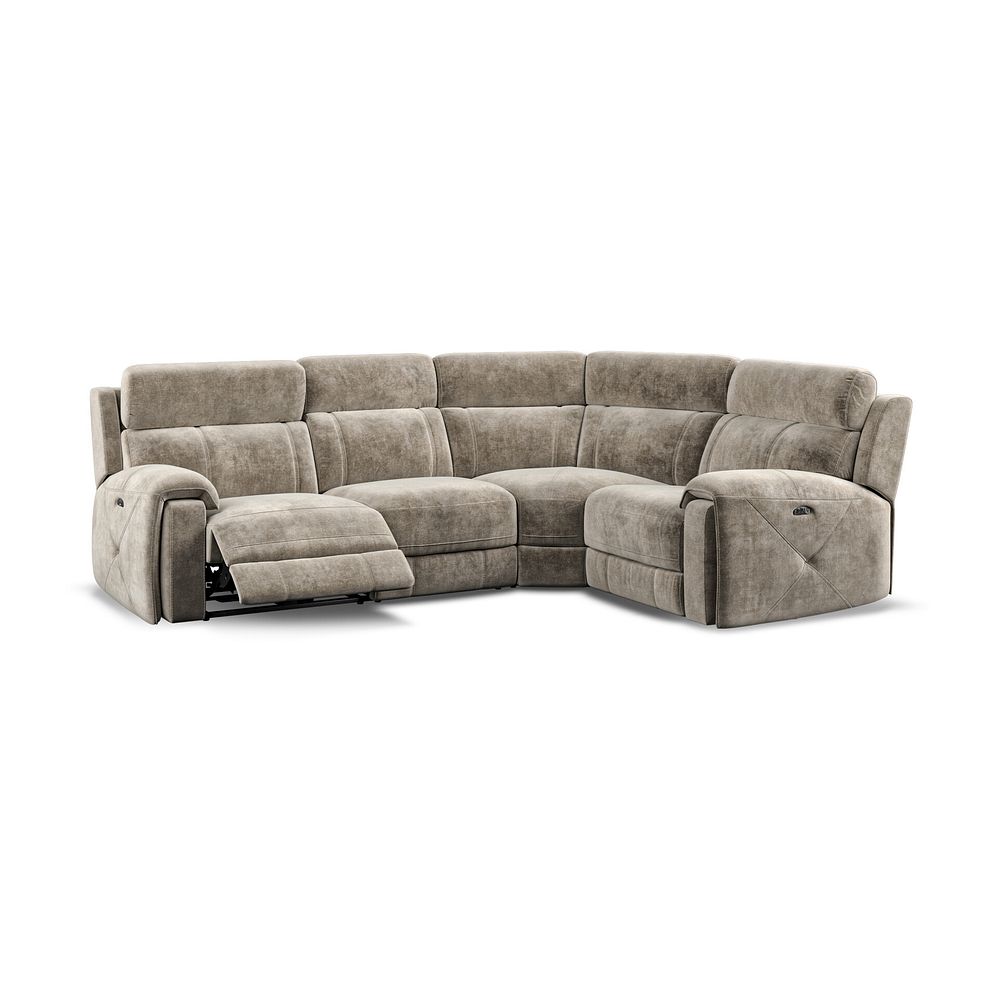 Leo Left Hand Corner Recliner Sofa with Adjustable Headrests in Descent Taupe Fabric Thumbnail 2