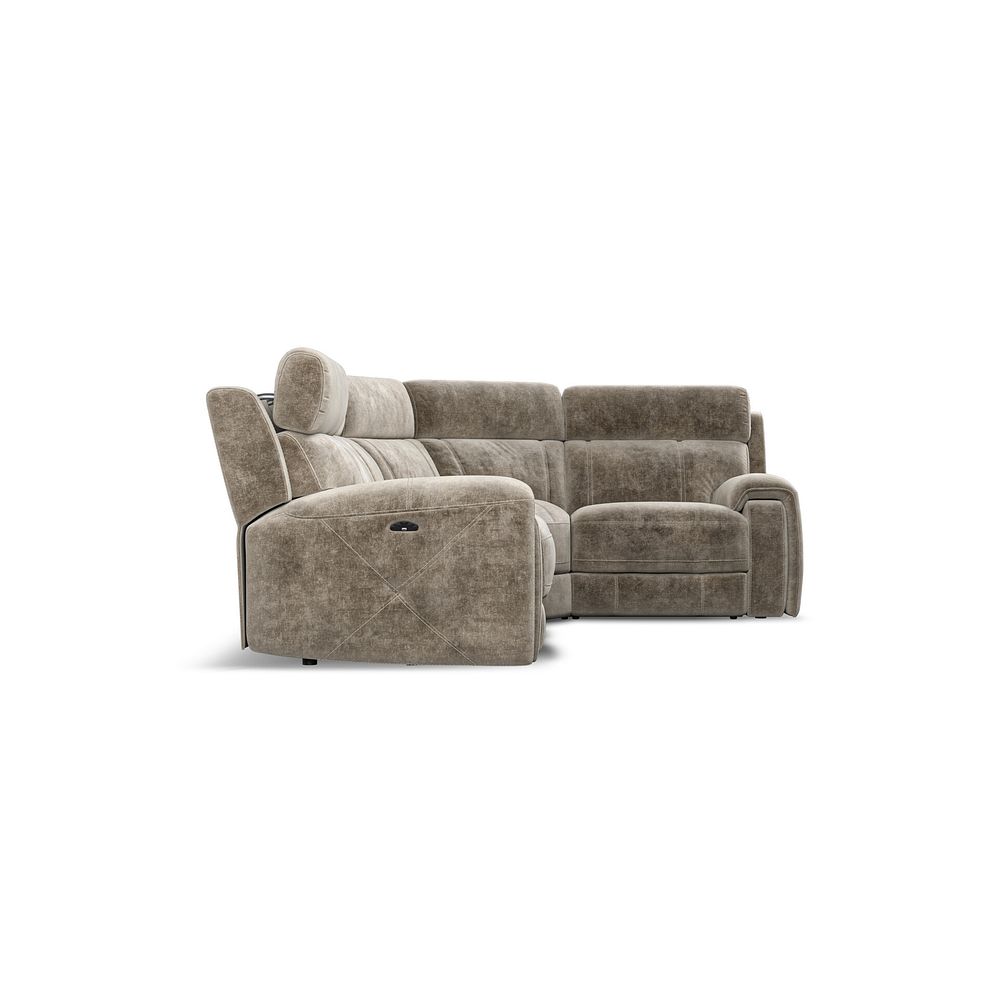 Leo Left Hand Corner Recliner Sofa with Adjustable Headrests in Descent Taupe Fabric 7