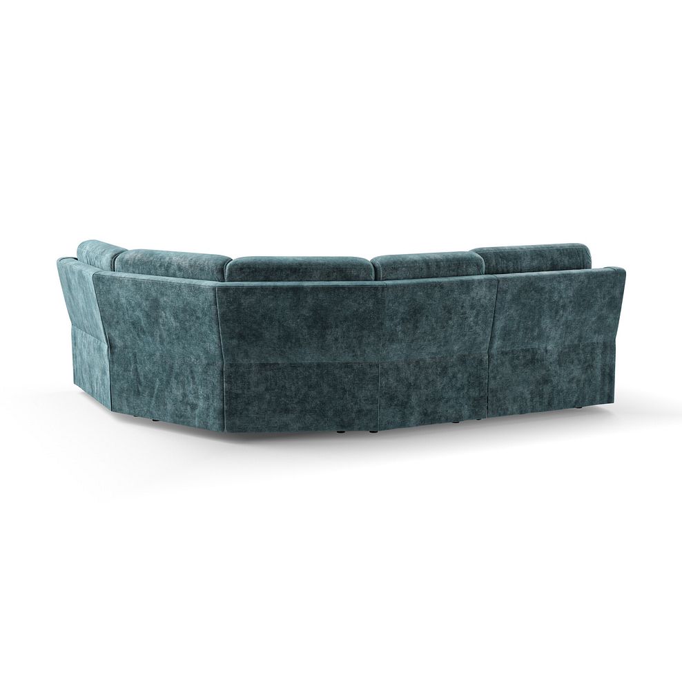 Leo Left Hand Corner Recliner Sofa with Adjustable Headrests in Descent Blue Fabric 6