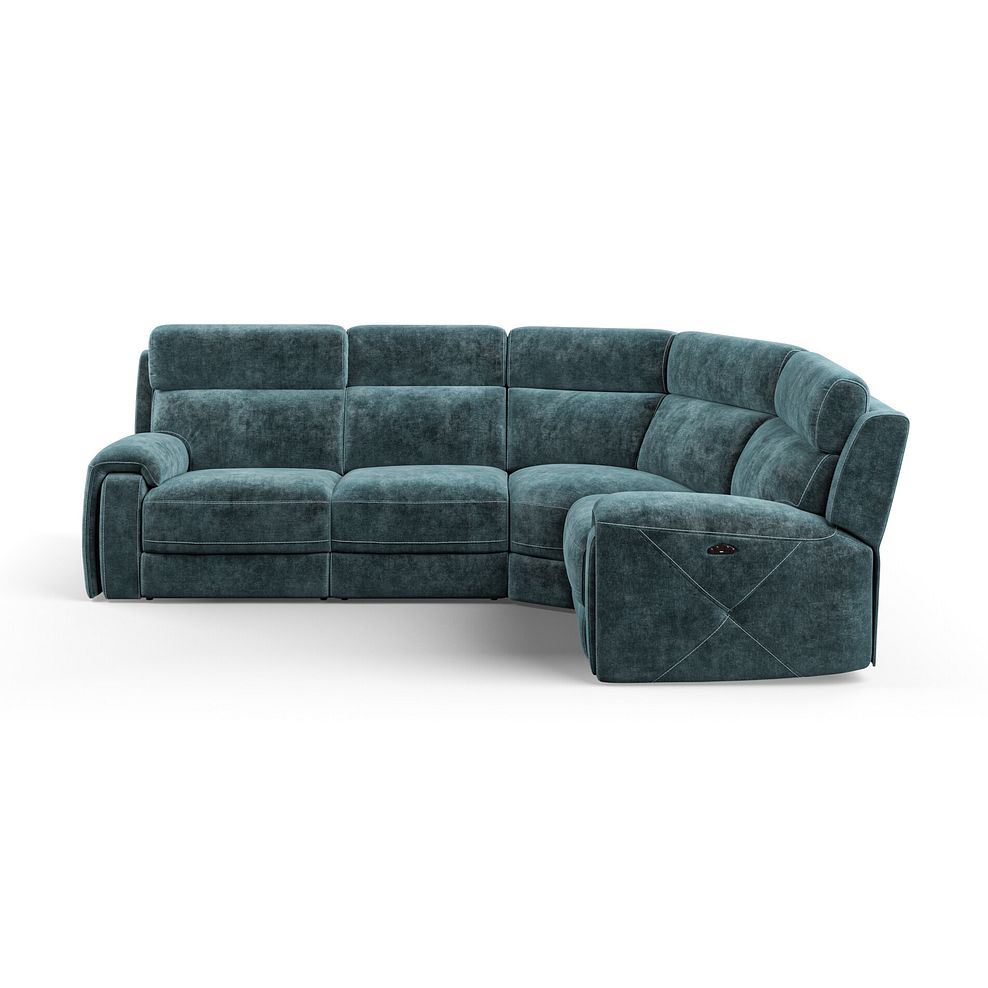 Leo Left Hand Corner Recliner Sofa with Adjustable Headrests in Descent Blue Fabric 5