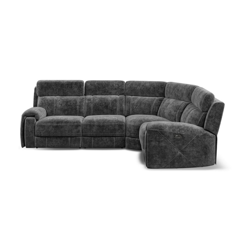Leo Left Hand Corner Recliner Sofa with Adjustable Headrests in Descent Charcoal Fabric 6