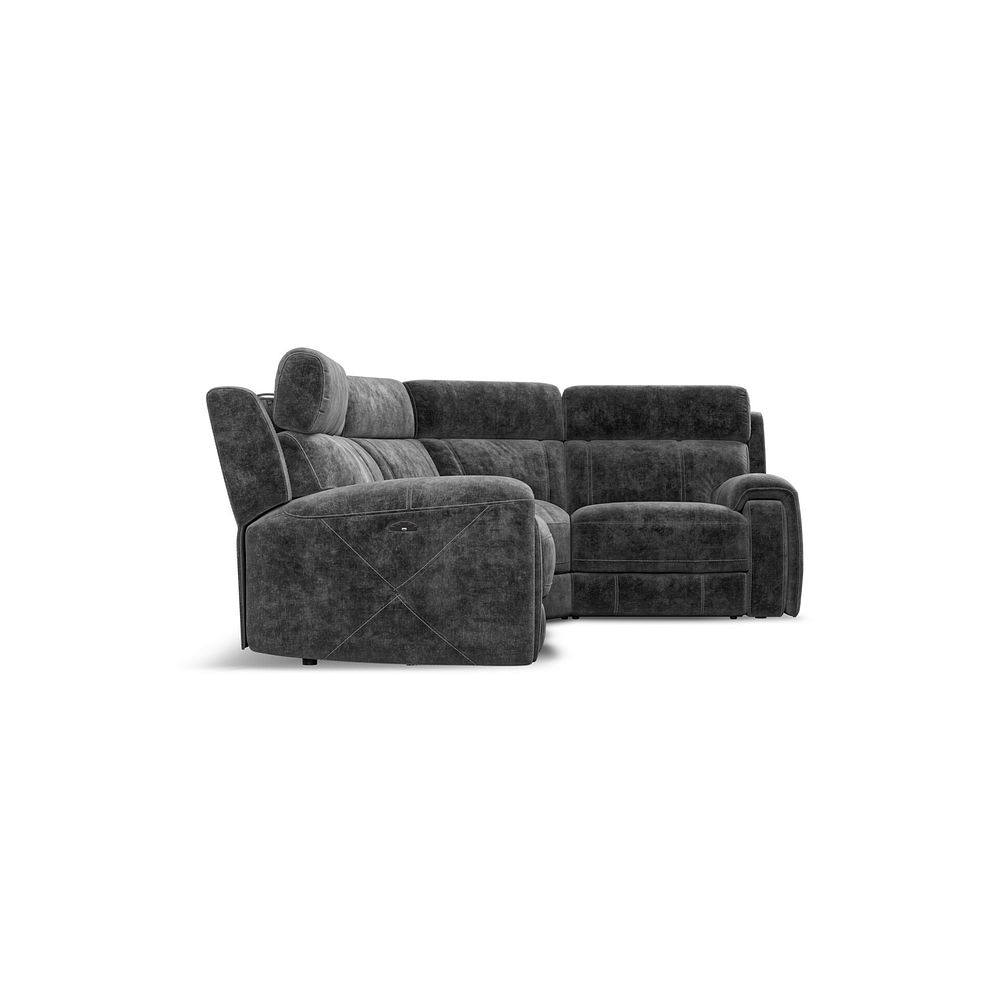 Leo Left Hand Corner Recliner Sofa with Adjustable Headrests in Descent Charcoal Fabric 7