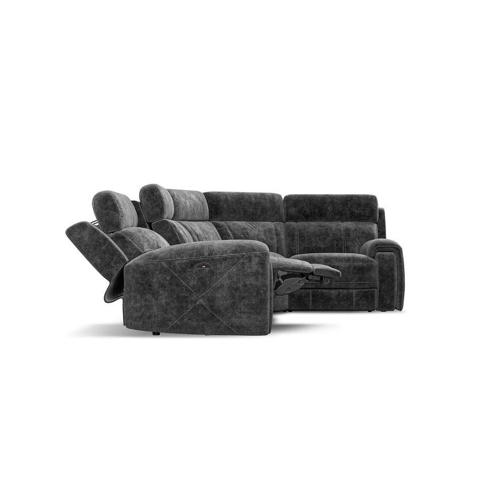 Leo Left Hand Corner Recliner Sofa with Adjustable Headrests in Descent Charcoal Fabric 8