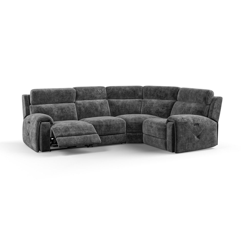 Leo Left Hand Corner Recliner Sofa with Adjustable Headrests in Descent Charcoal Fabric 2