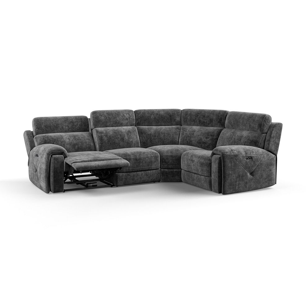 Leo Left Hand Corner Recliner Sofa with Adjustable Headrests in Descent Charcoal Fabric 3