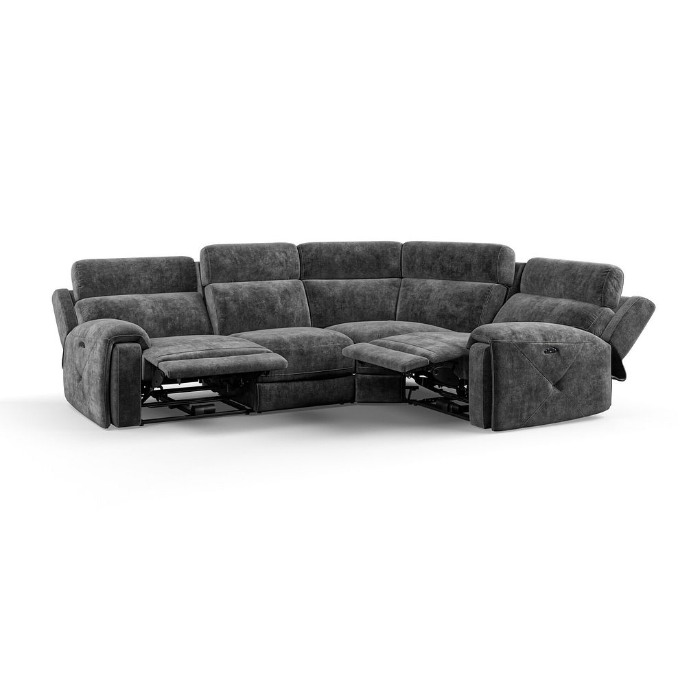 Leo Left Hand Corner Recliner Sofa with Adjustable Headrests in Descent Charcoal Fabric 4
