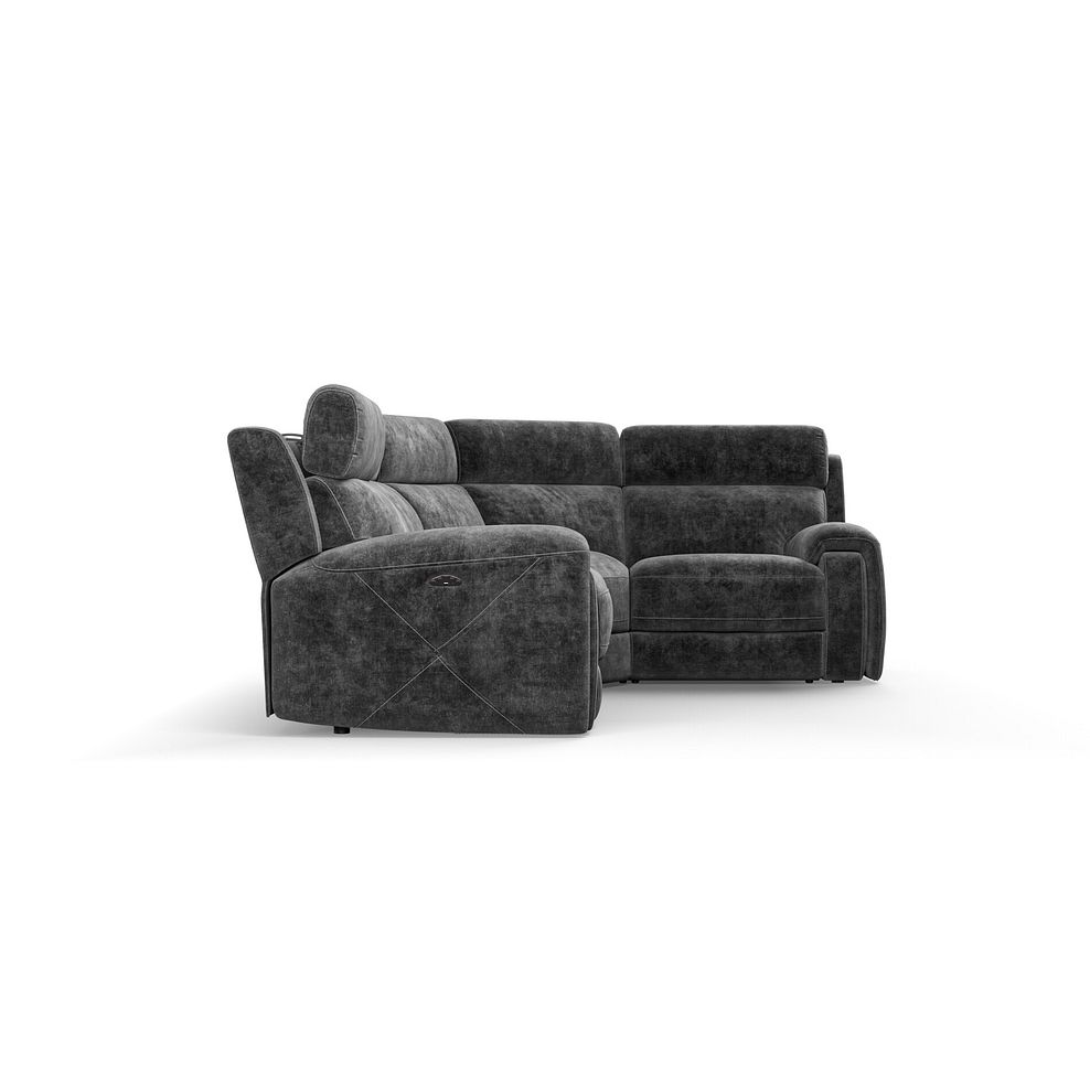 Leo Left Hand Corner Recliner Sofa with Adjustable Headrests in Descent Charcoal Fabric 7