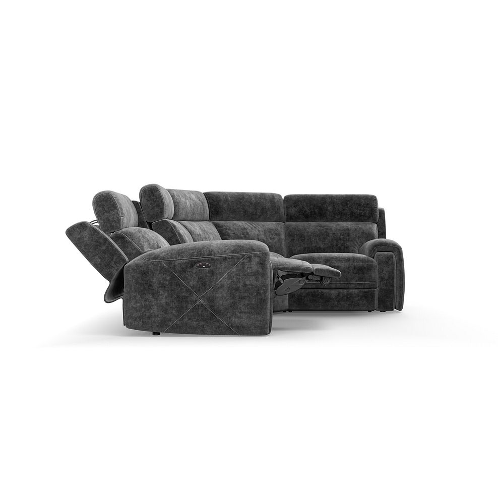 Leo Left Hand Corner Recliner Sofa with Adjustable Headrests in Descent Charcoal Fabric 8