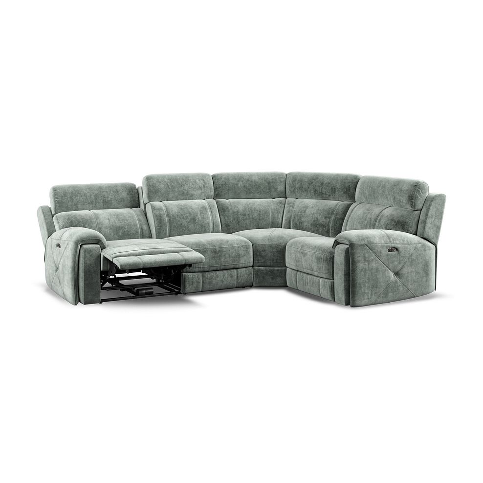 Leo Left Hand Corner Recliner Sofa with Adjustable Headrests in Descent Pewter Fabric 4